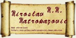 Miroslav Matropazović vizit kartica
